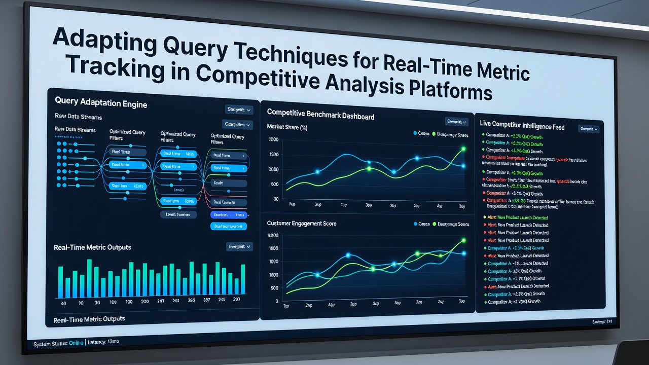 Technical diagram of adapted query pipelines for metric tracking